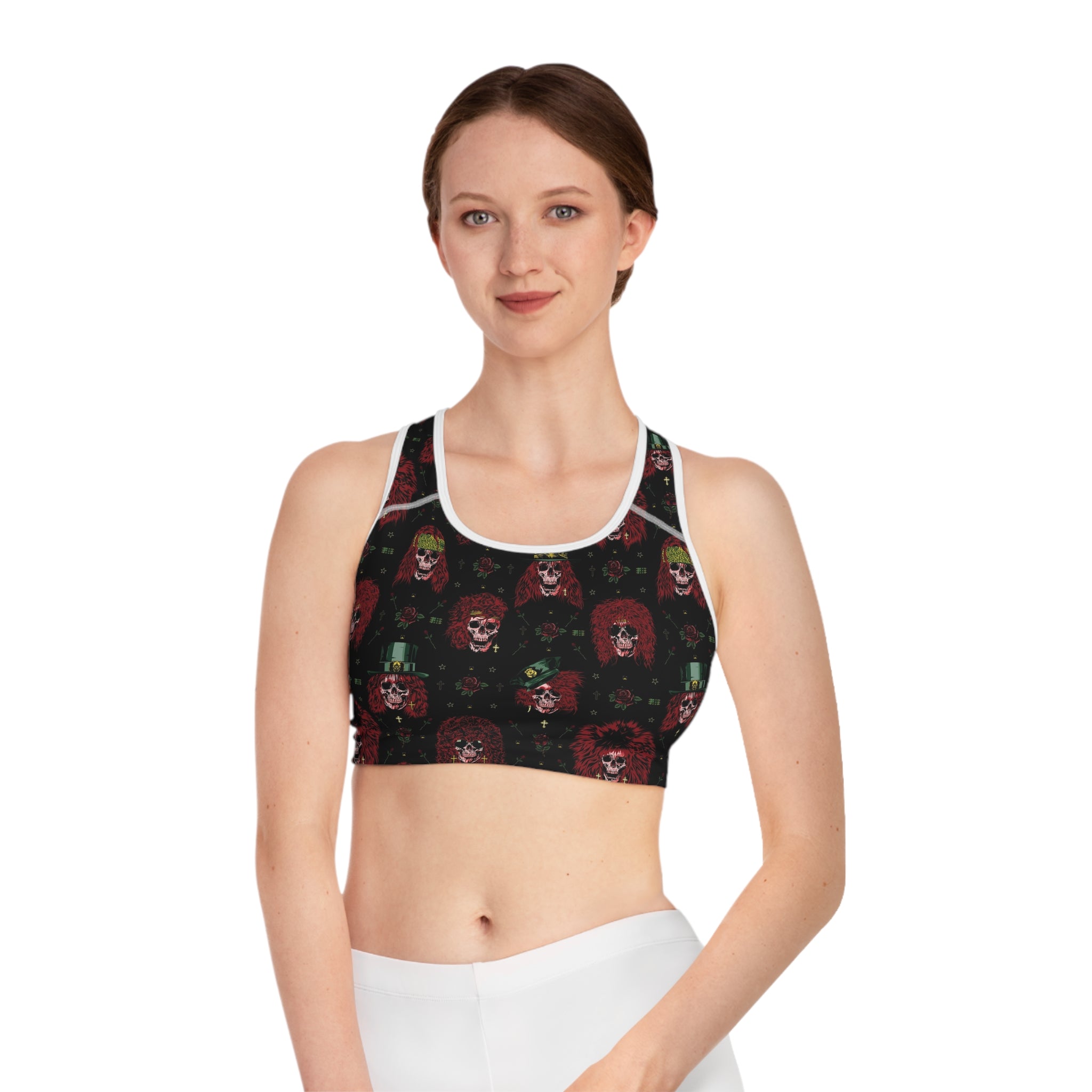 Rock N Roll Never Gets Old Skull Sports Bra